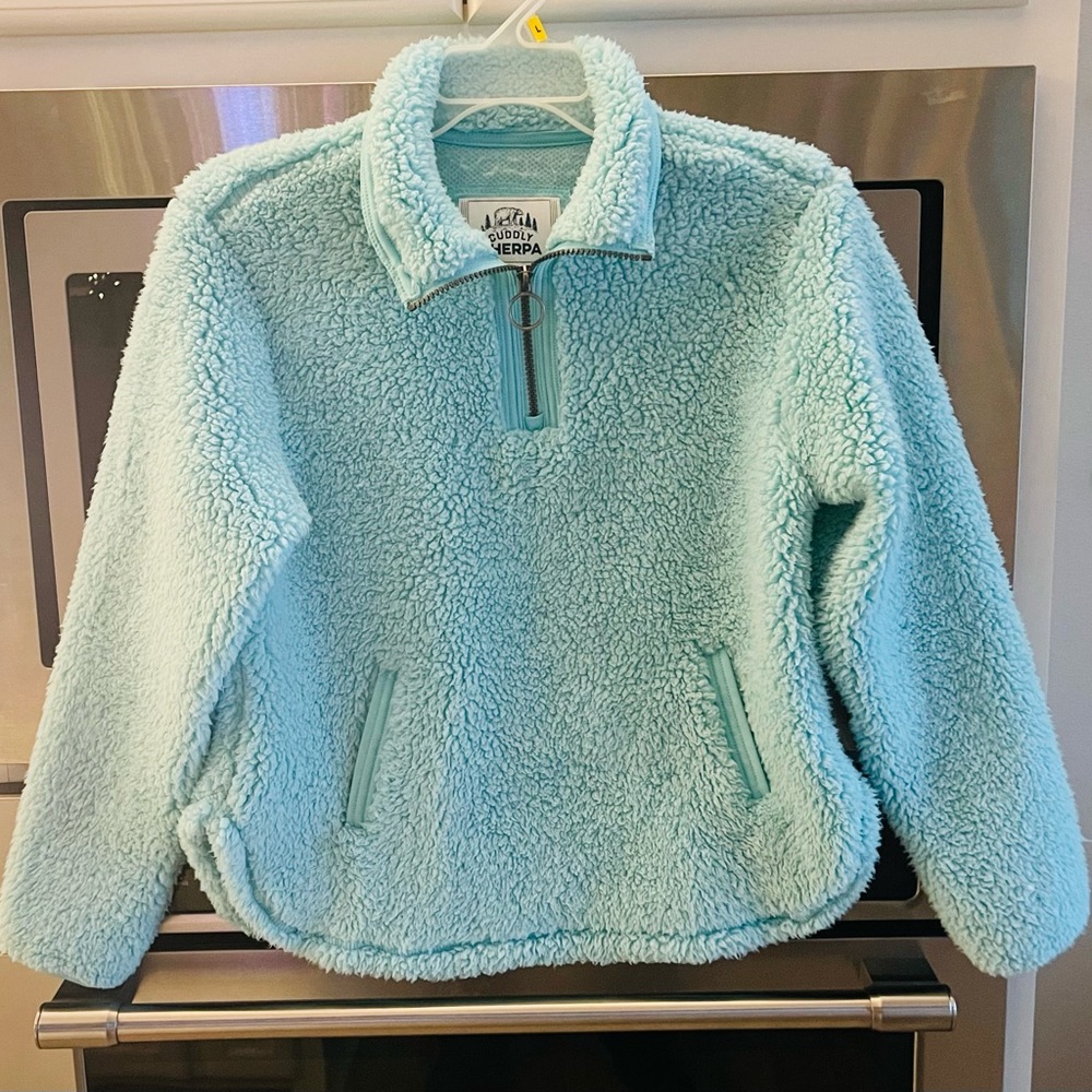 Girls 14/16 Mint Green Sherpa Pullover.